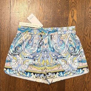 Women's Baroque Blue and Yellow Shorts